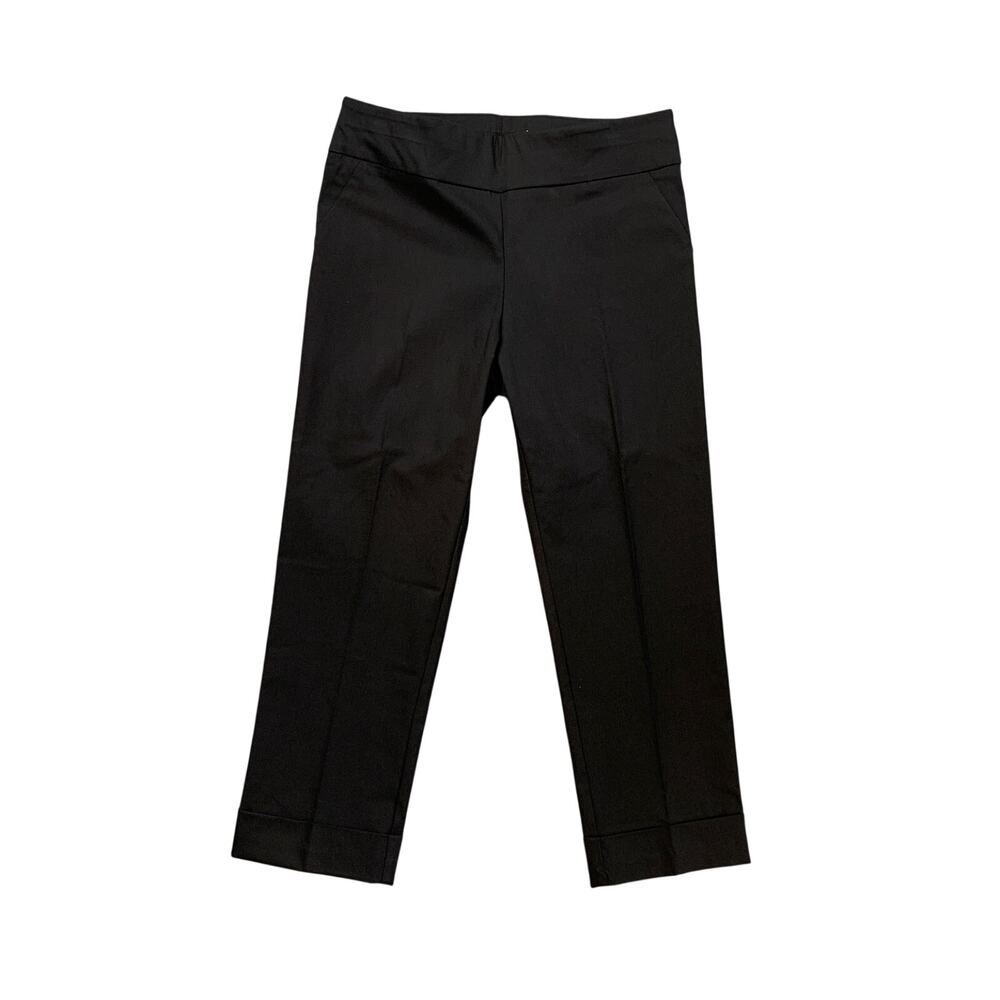 NY & Co Pants Womens Medium Black 7th Avenue Design Studio Crop Pull On Trousers